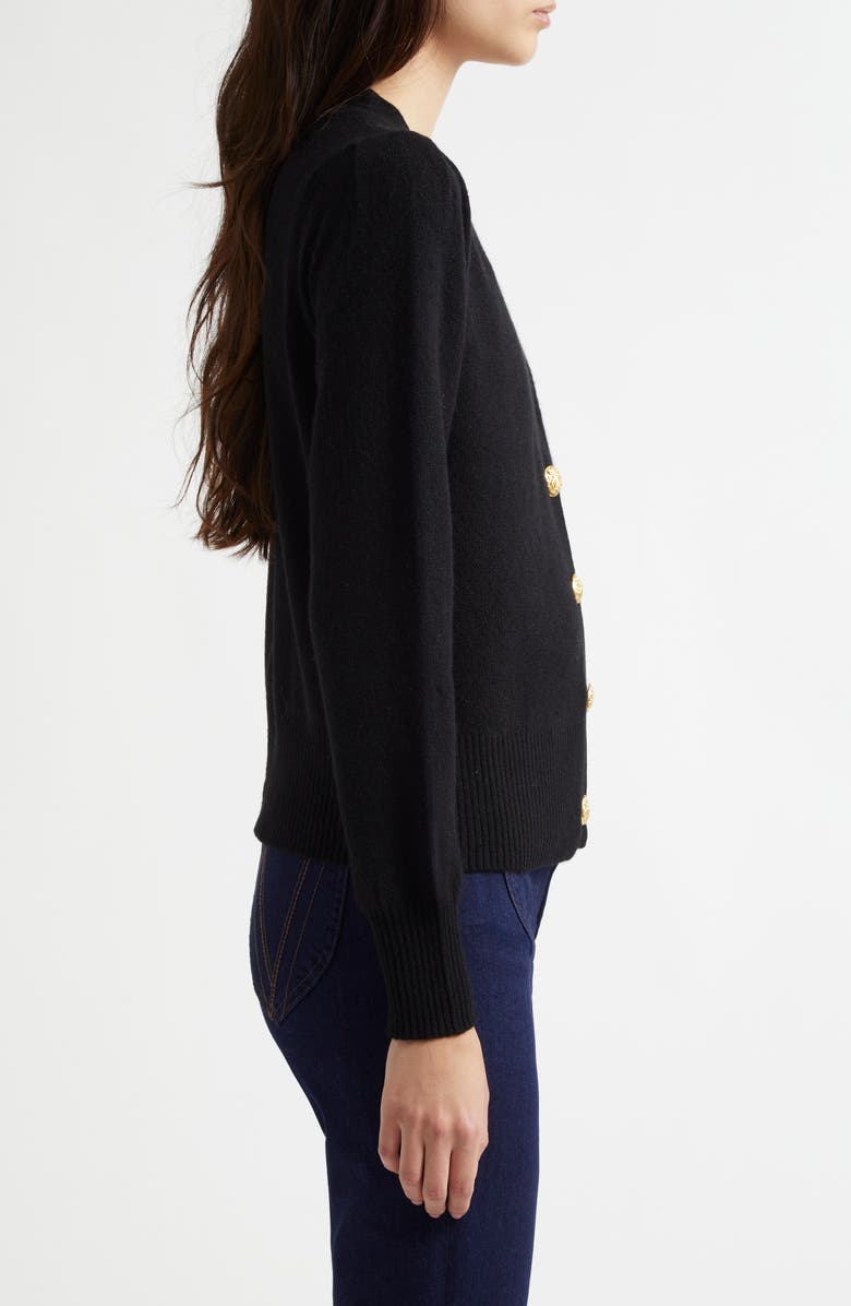 Veronica Beard Solene Cashmere Cardigan, Alternate, color, Black