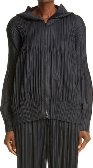Pleats Please Issey Miyake Pleated Zip Front Hoodie | Nordstrom Pleats Please Issey Miyake Pleated Zip Front Hoodie | Nordstrom