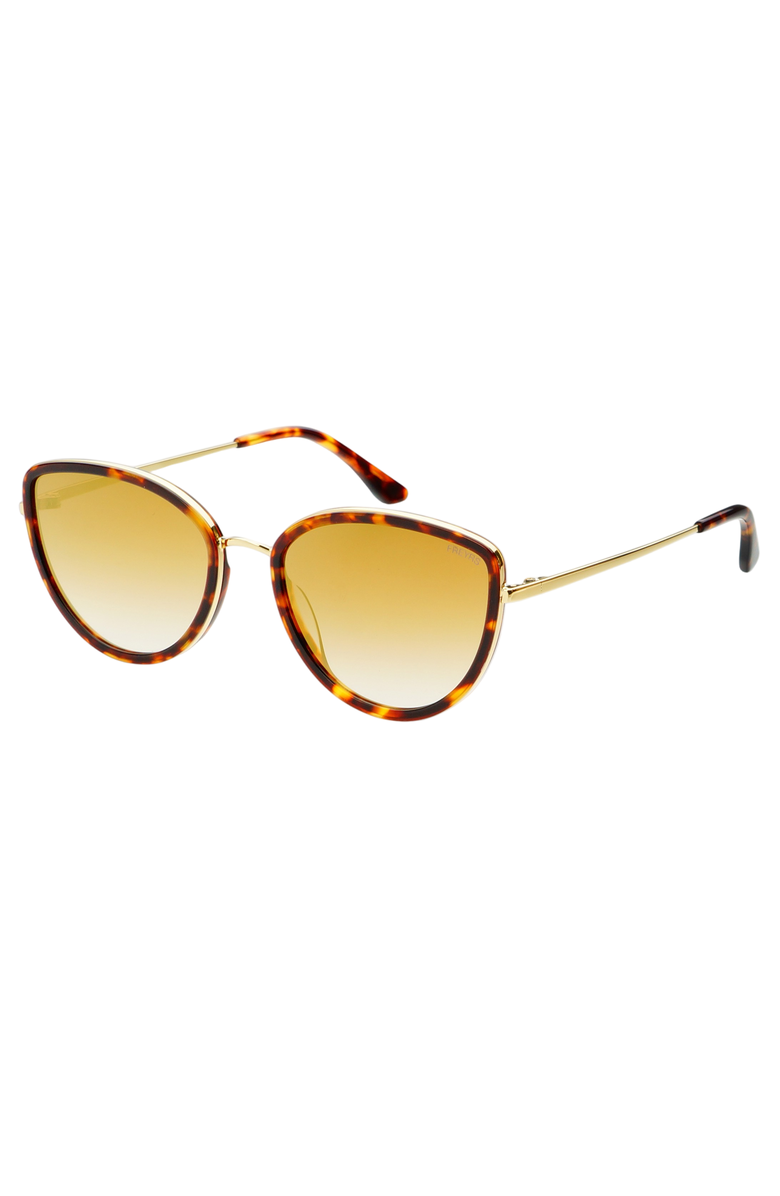 FREYRS Eyewear Luna Cat Eye Sunglasses, Alternate, color, Tortoise / Gold Mirror