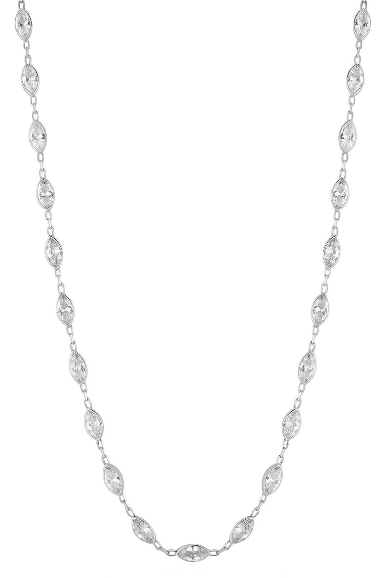 Marquise CZ Necklace, Main, color, SILVER