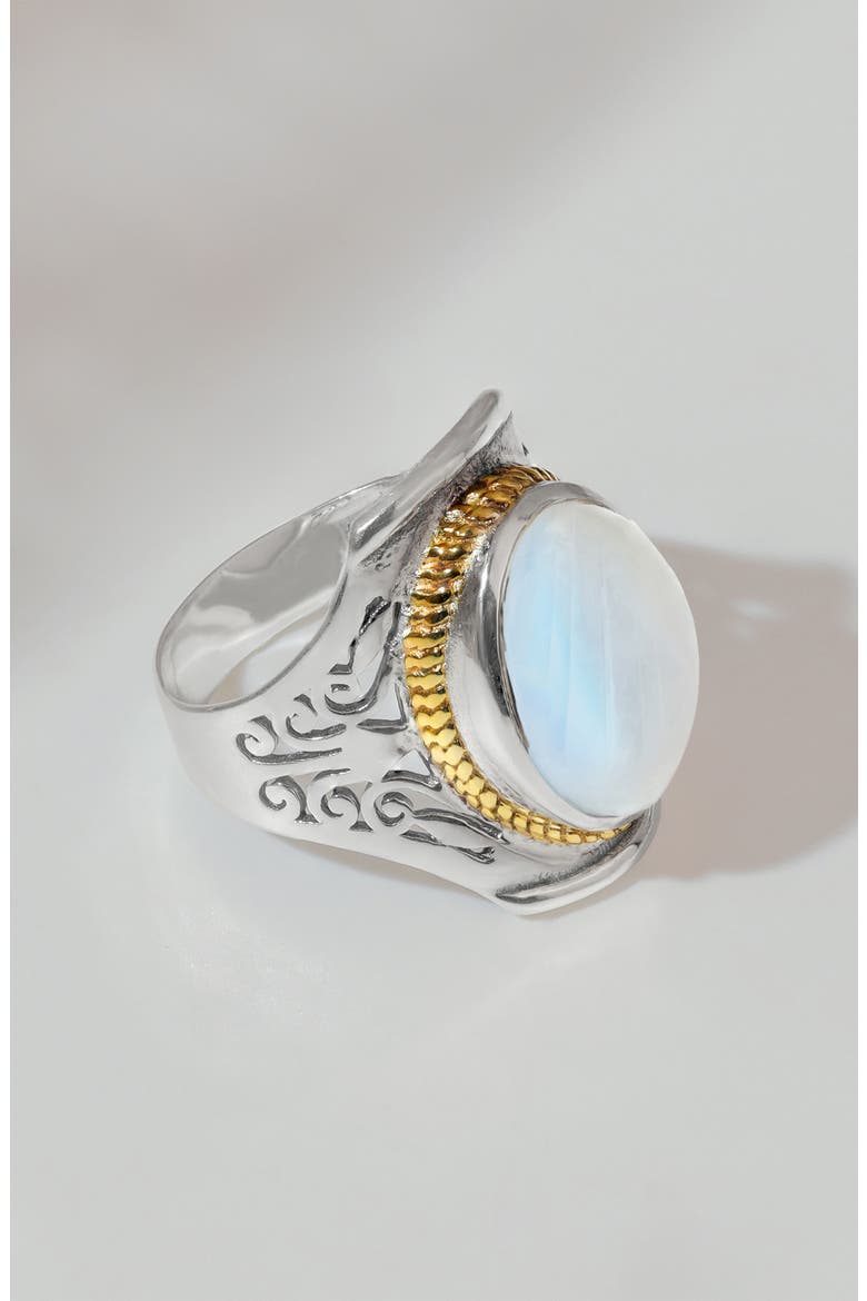 Moonstone Cabochon Statement Ring, Alternate, color, BLUE