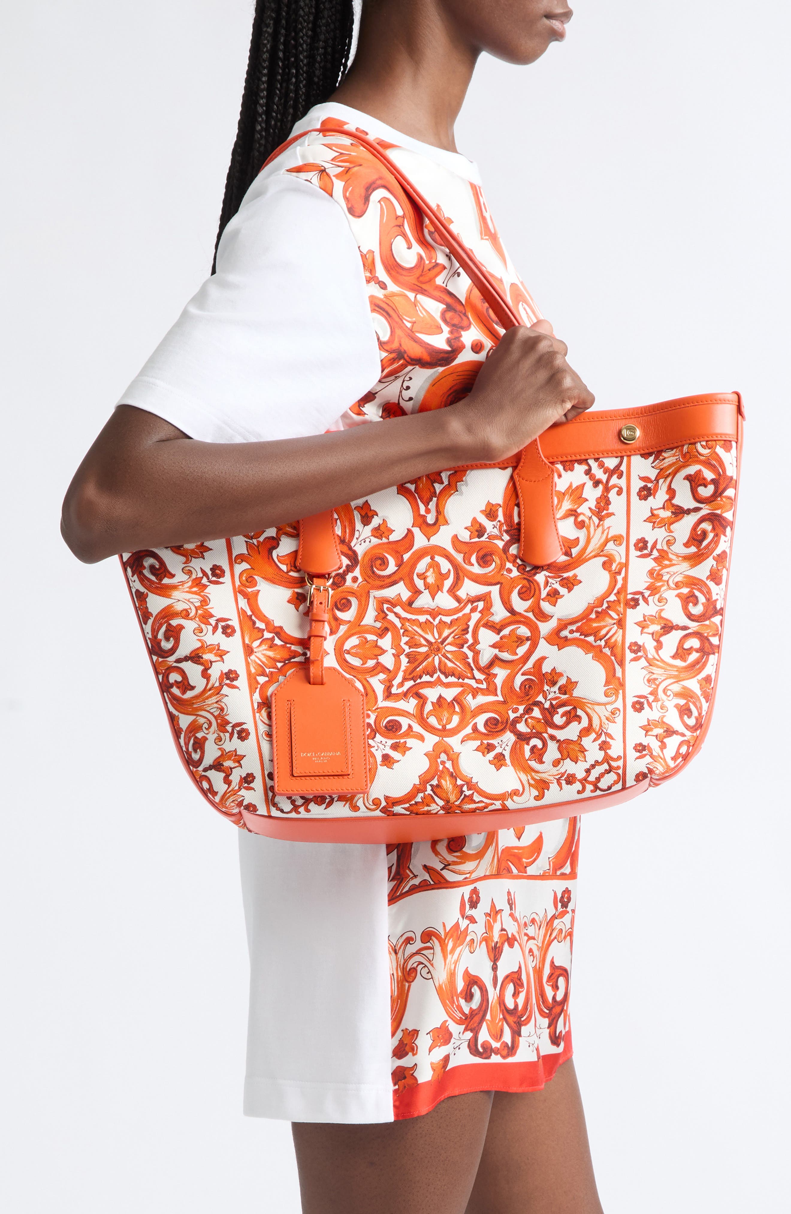 Atene Majolica Tote, Alternate, color, ID3TN MAJOLICA 1 ORANGE