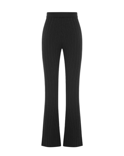 Theo The Label Gaia Grommet Belt Cropped Boot Pant In Black