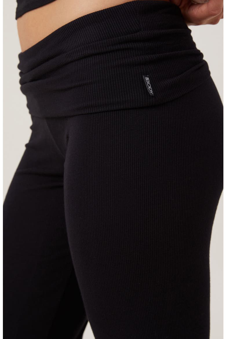 Women's Airy Soft Roll Waist Pant, Alternate, color, Ribbed Black