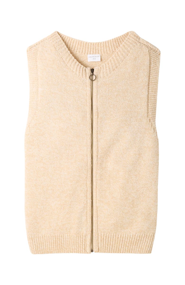 Celtic & Co. Zip Through Sleeveless Cardigan, Alternate, color, Oatmeal
