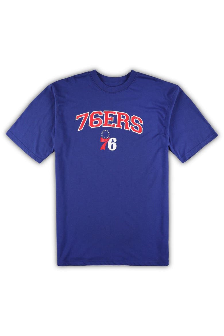 Men's Concepts Sport Royal/Heather Gray Philadelphia 76ers Big & Tall T-Shirt and Pajama Pants Sleep Set, Alternate, color, Royal