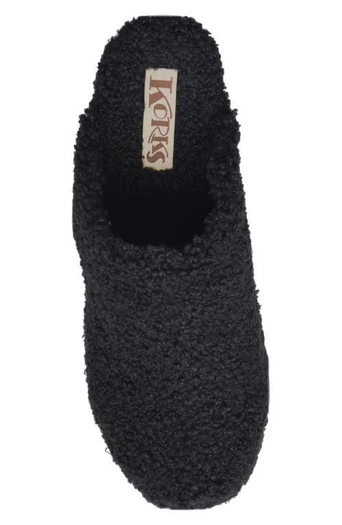 Korks Footwear Faux Fur Teddy Clog In Black