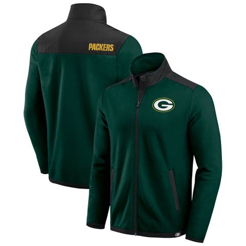 Men's Darius Rucker Collection by Fanatics Green Green Bay Packers Color Block Polar Fleece Full-Zip Jacket