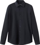 MANGO Slim Fit Cotton Blend Button-Up Shirt