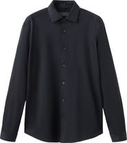 MANGO Slim Fit Cotton Blend Button-Up Shirt