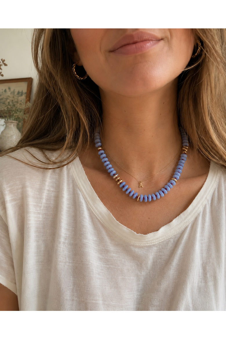 Seaglass Blue Resin Necklace, Alternate, color, Blue