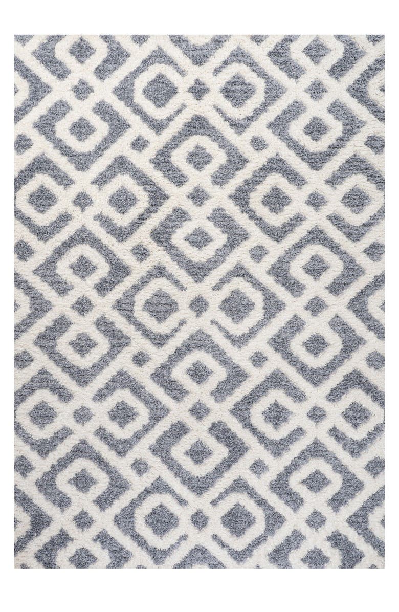 JONATHAN Y Astrid Retro Trellis High-Low Area Rug, Main, color, Cream/Gray