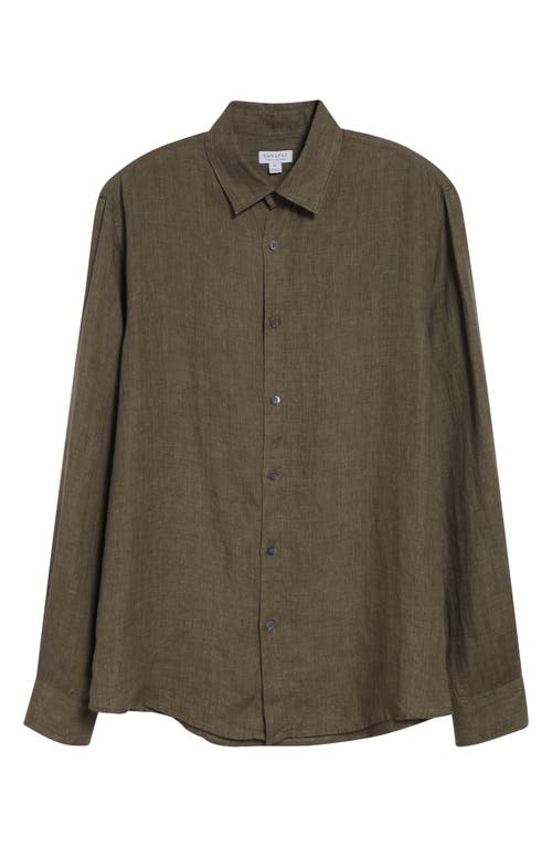 Sunspel Long Sleeve Linen Button-up Shirt