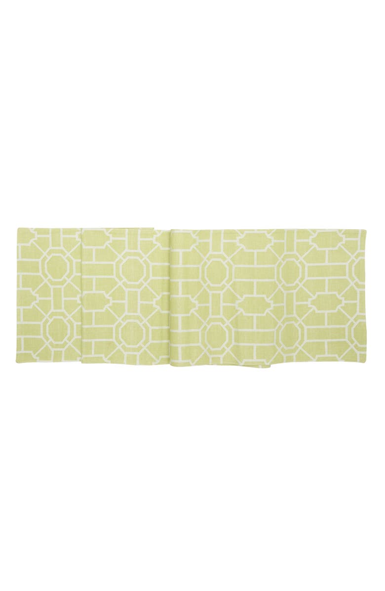 C&F Home Trellis Woven Table Runner, Main, color, Green