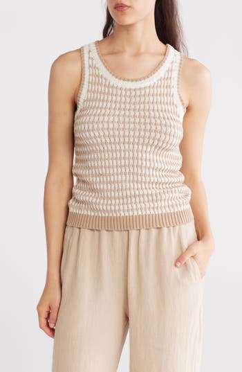 BLU PEPPER BLU PEPPER STRIPE KNIT SLEEVELESS SWEATER 