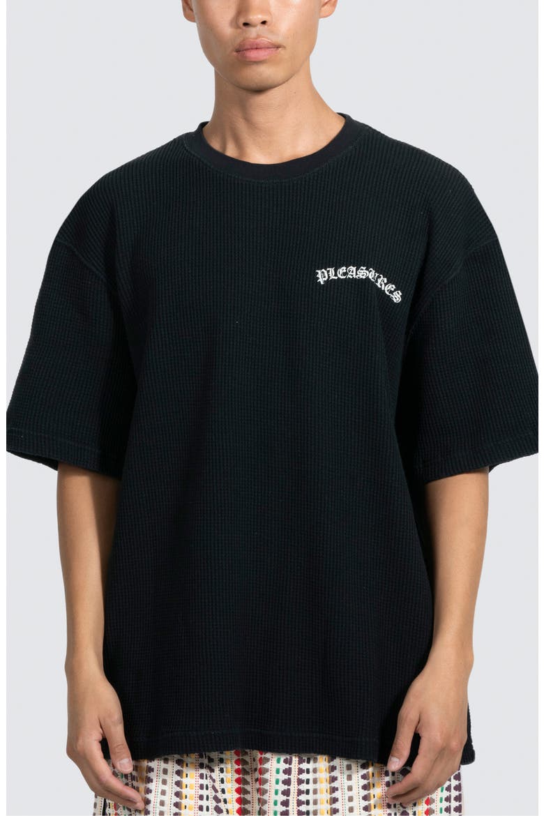 Neural Waffle Knit Cotton Graphic T-Shirt, Main, color, BLACK