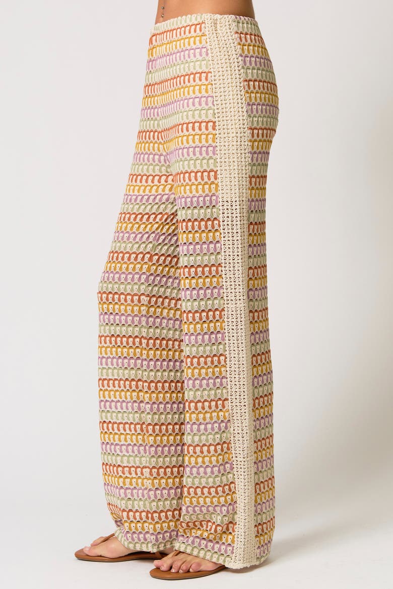 Celine Rainbow Crochet Mid Rise Pants, Alternate, color, RAINBOW