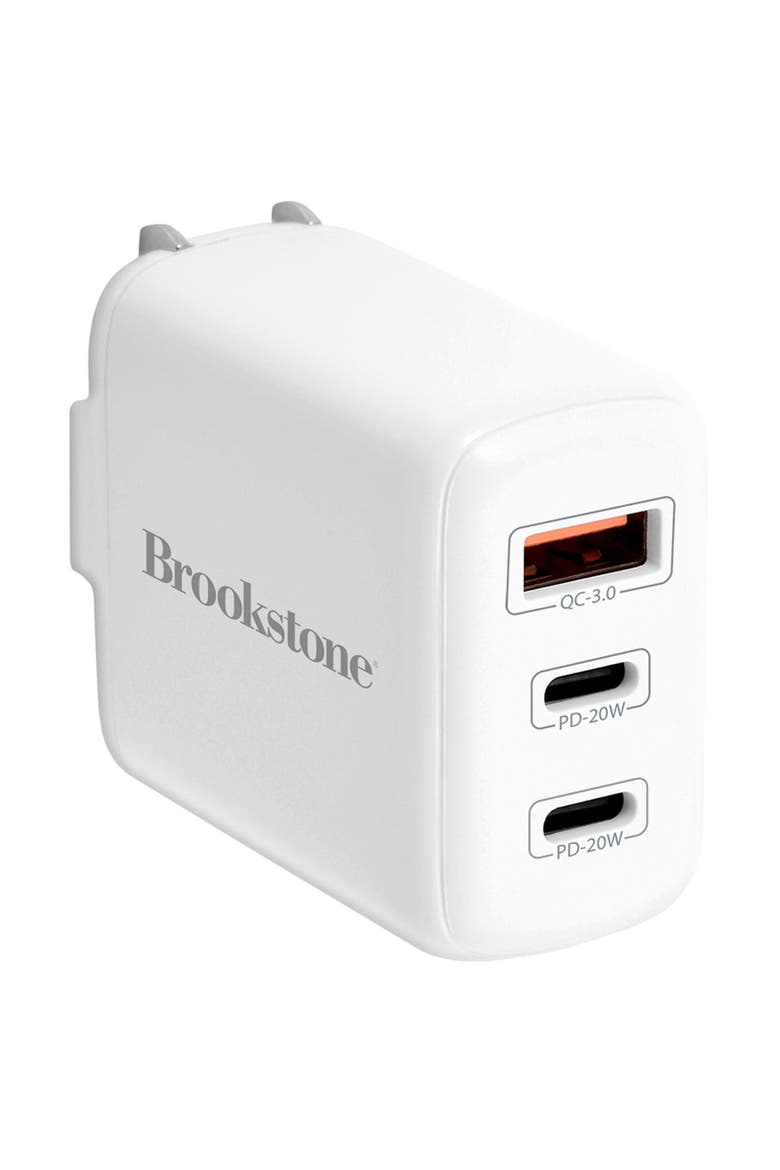 3 Port 40 Watt Folding Blade Wall Charger, Alternate, color, WHITE