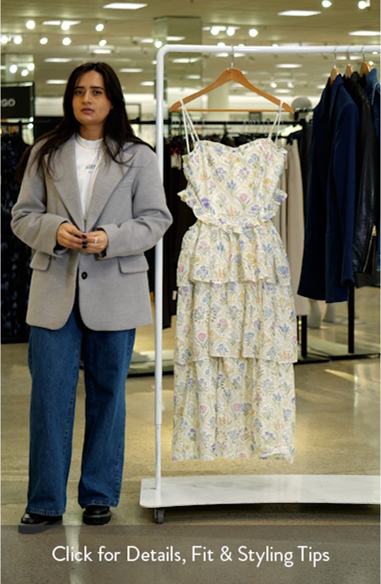 Iveta Floral Eyelet Embroidered Midi Dress, sales video thumbnail