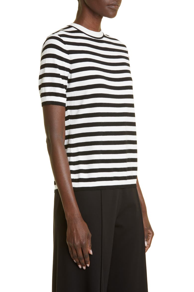 Stripe Short Sleeve Sweater, Alternate, color, BLACK MULTI