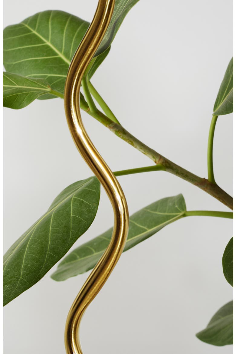 Squiggle 62" LED Modern Wavy Floor Lamp with Fabric Shade, Bulb Included, Alternate, color, Antique Brass