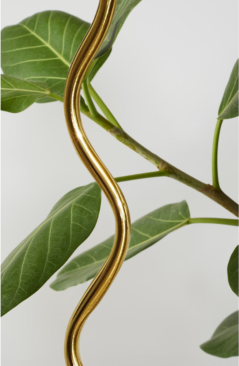 Brightech Squiggle 62" LED Modern Wavy Floor Lamp with Fabric Shade, Bulb Included, Alternate, color, Antique Brass