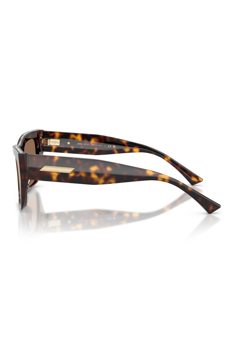 JC5035BF 54mm Cat Eye Sunglasses, Alternate, color, HAVANA / DARK BROWN