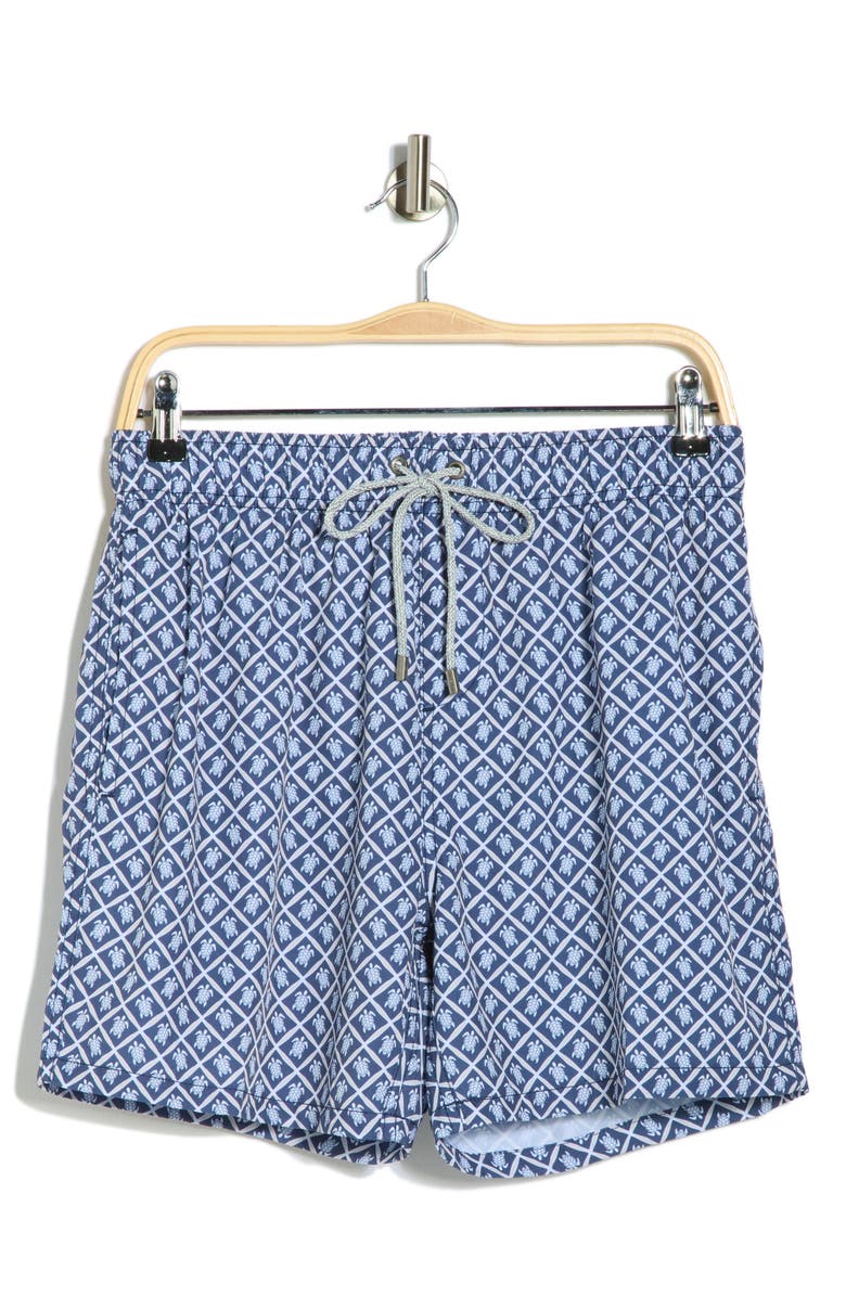 Vintage Summer 4-Way Stretch Volley Swim Trunks, Main, color, Navy