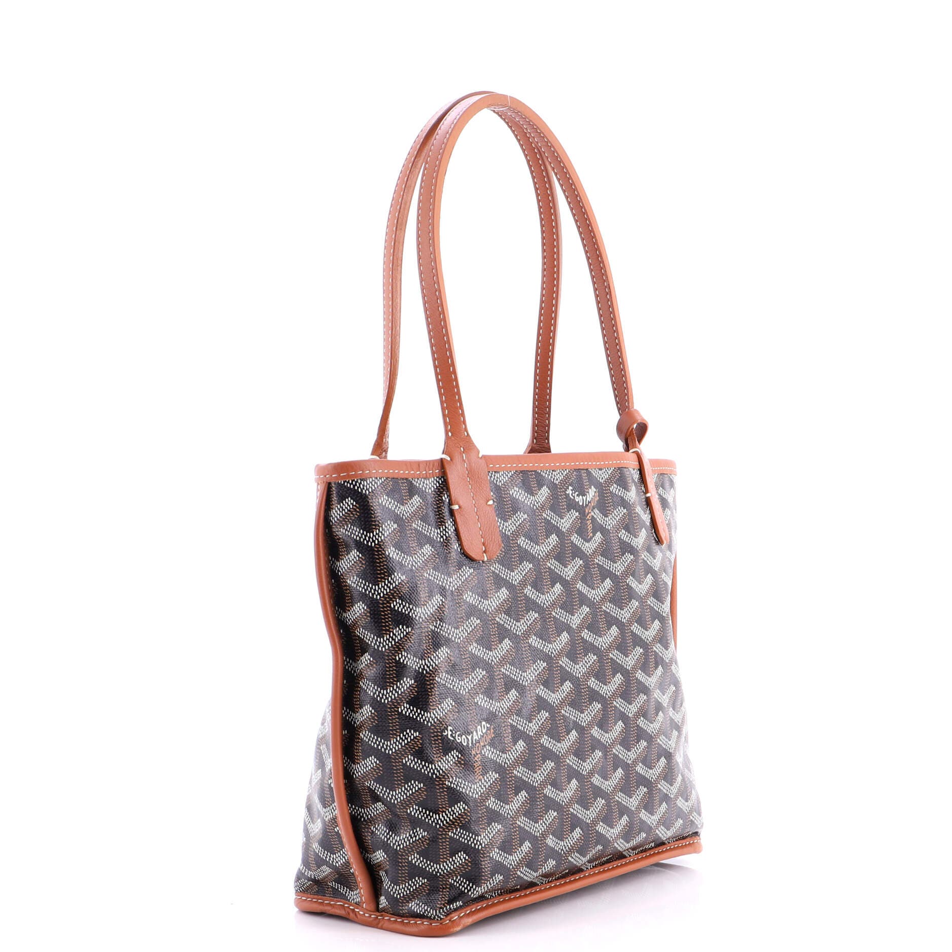 Pre-Owned Goyard Anjou Reversible Tote Coated Canvas Mini, Alternate, color, Brown