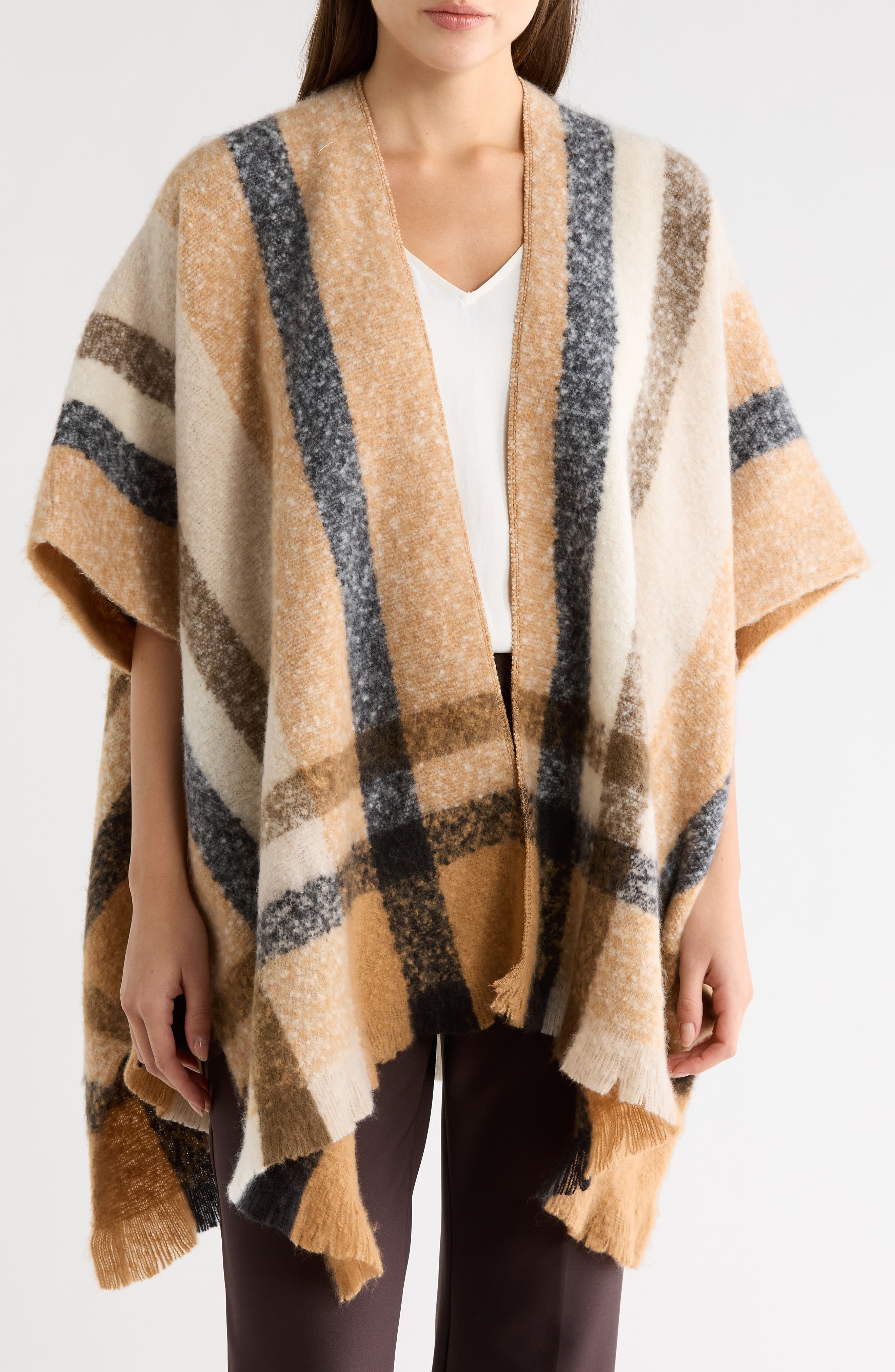 Nine West Luxe Plaid Topper