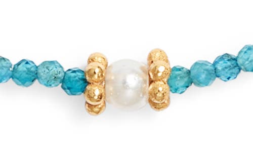 Kiara By Ki-ele Taylor Apatite & Freshwater Pearl Beaded Necklace In Blue