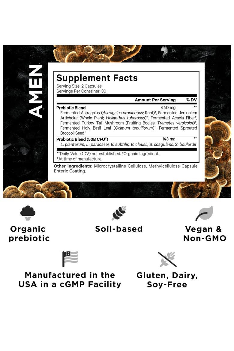 Amen SBO Probiotic 50 Billion CFUs + Prebiotics, Alternate, color, White