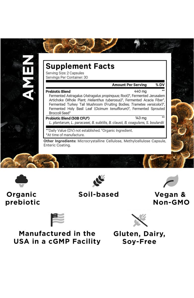 Codeage Amen SBO Probiotic 50 Billion CFUs + Prebiotics, Alternate, color, White