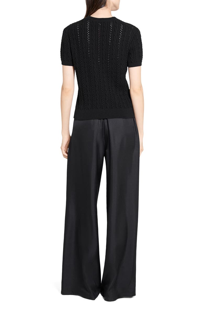 Theory Cable Stitch Short Sleeve Sweater, Alternate, color, 