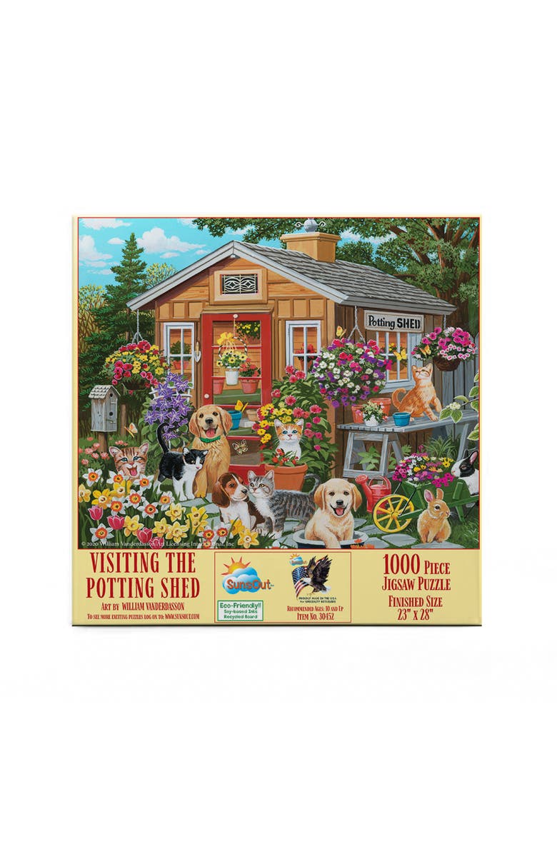Sunsout Visiting the Potting Shed 1000 piece Jigsaw Puzzle for Adults, Alternate, color, Multicolor