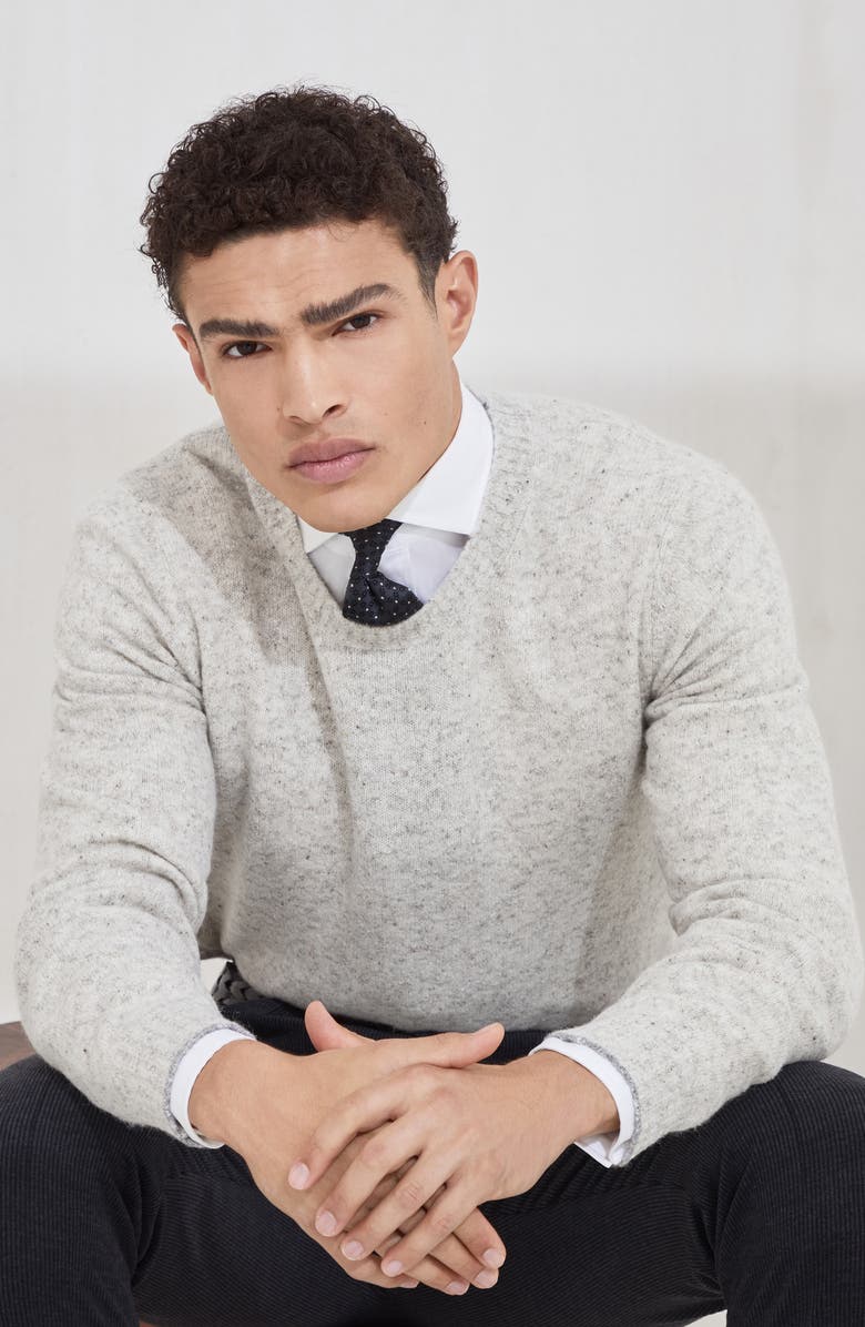 Brunello Cucinelli Knop sweater, Alternate, color, Light Grey