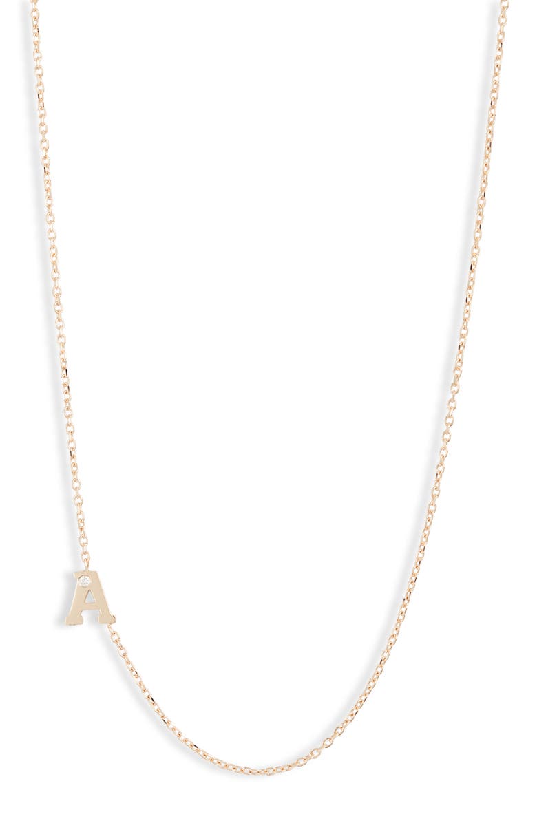 Anzie Diamond Initial Necklace, Main, color, A