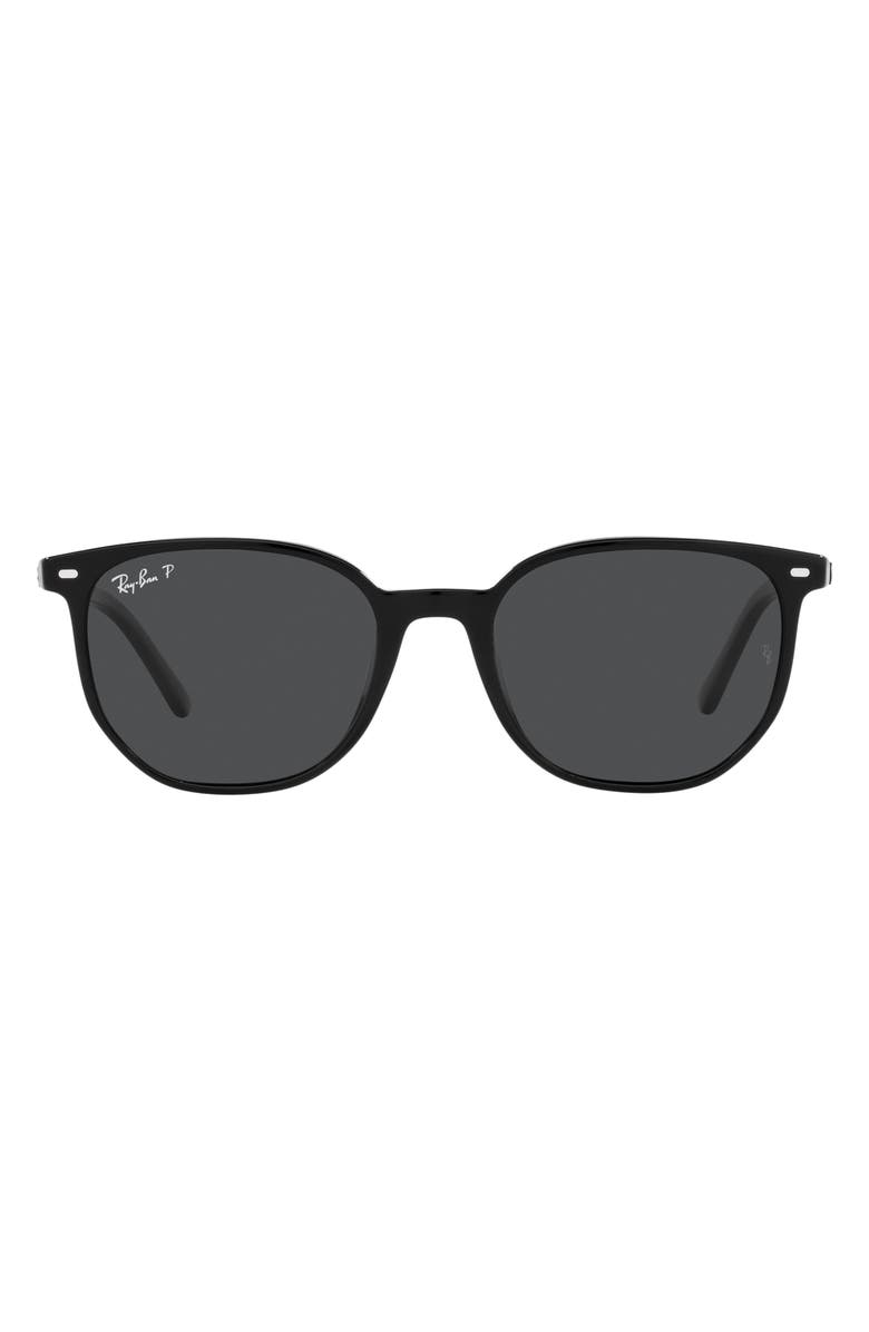 Ray-Ban 54mm Polarized Square Sunglasses, Main, color, Black