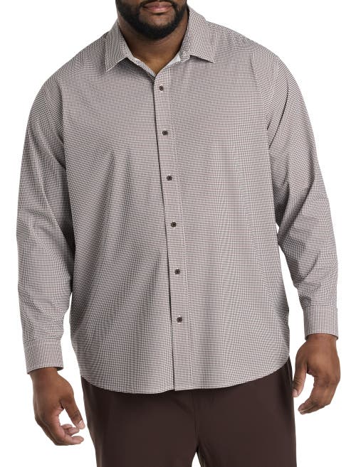 SOCIETY OF ONE BY DXL SOCIETY OF ONE BY DXL BIG & TALL HOUNDSTOOTH PERFORMANCE SPORT SHIRT