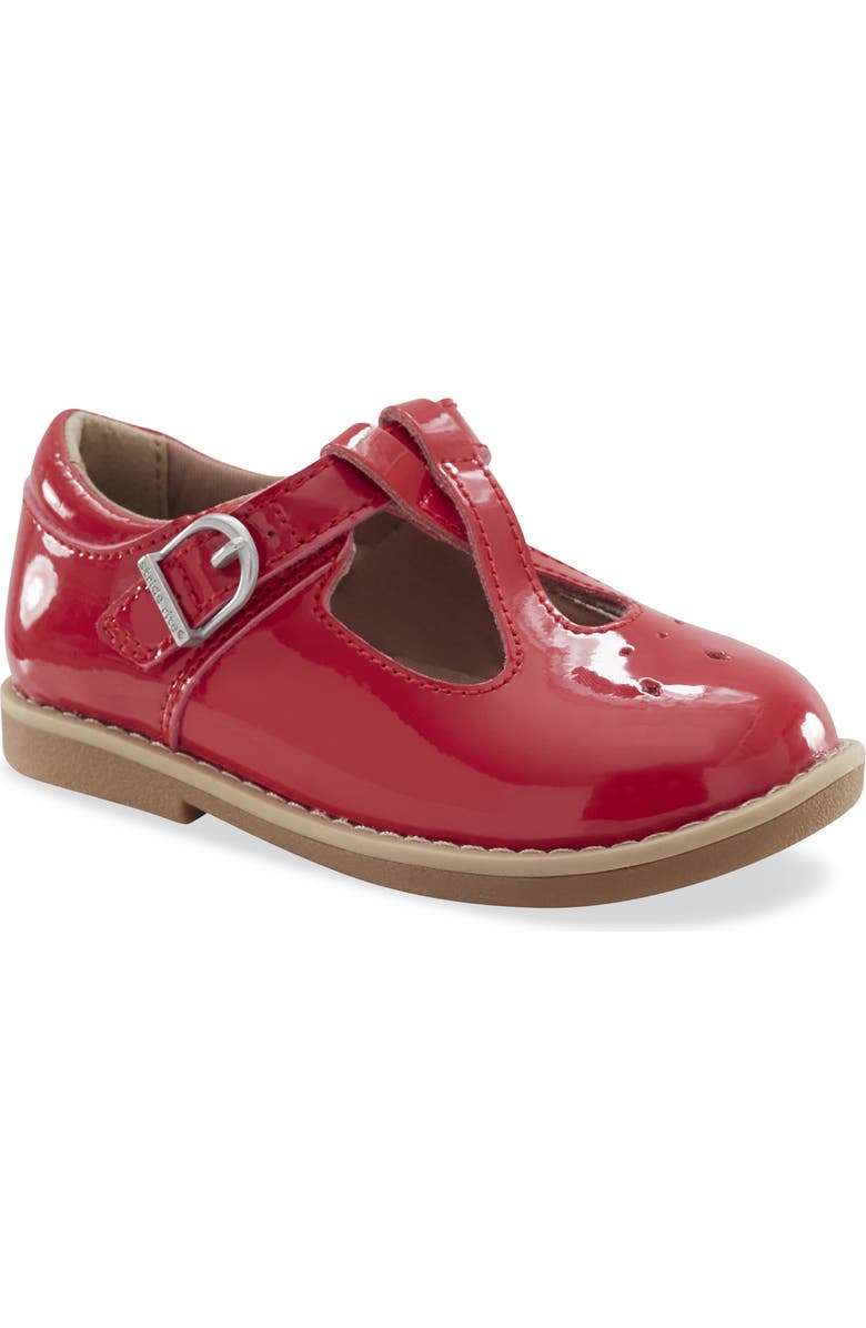 Stride Rite Kids' Susie T-Strap Flat, Main, color, Red Patent