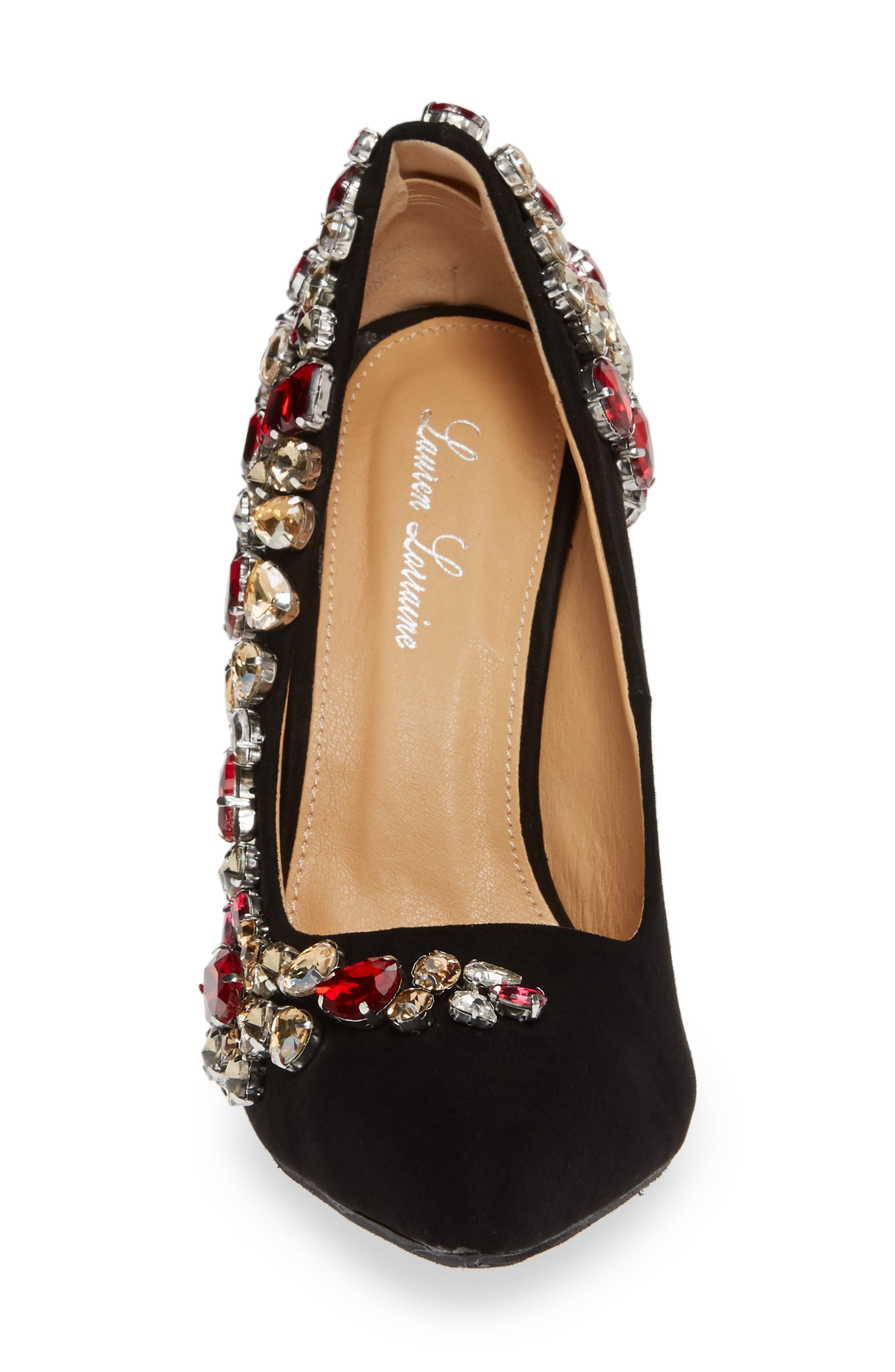 Peri Crystal Embellished Pump, Alternate, color, BLACK SUEDE