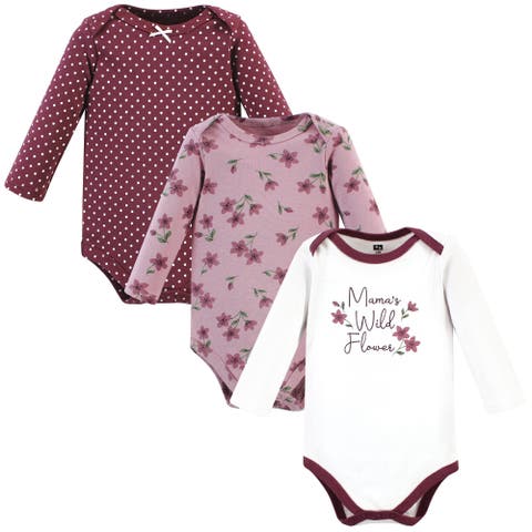 Little Soft Cotton Long-Sleeve One-Piece 3Pk
