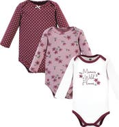 Hudson Baby Little Soft Cotton Long-Sleeve One-Piece 3Pk