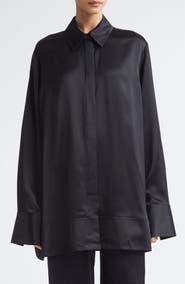 TOTEME Oversize Soft Tuxedo Button-Up Shirt