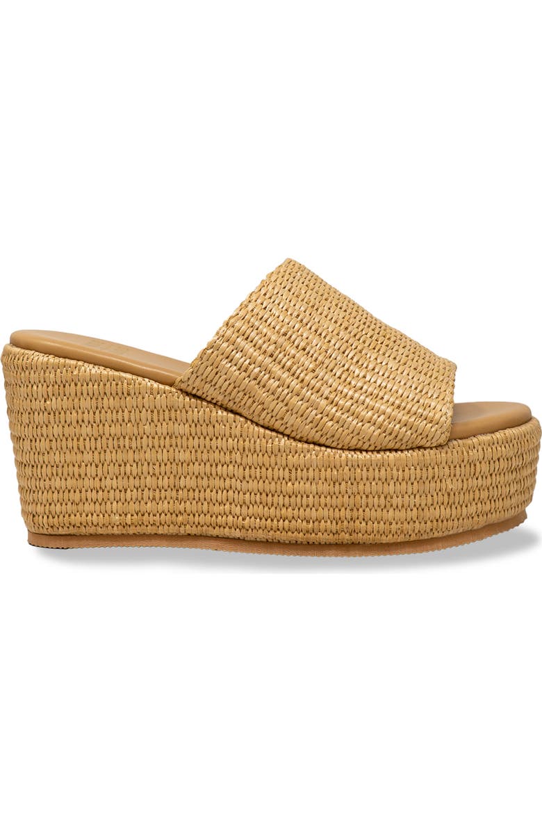 CHASE AND CHLOE Evani Raffia Wedge Platform Sandal, Alternate, color, Beige