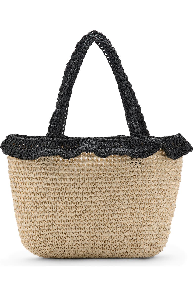 MANGO TEEN Natural Fiber Bucket Bag, Main, color, Black