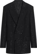 TOM FORD Sequin Light Double Breasted Wool Blend Bouclé Blazer