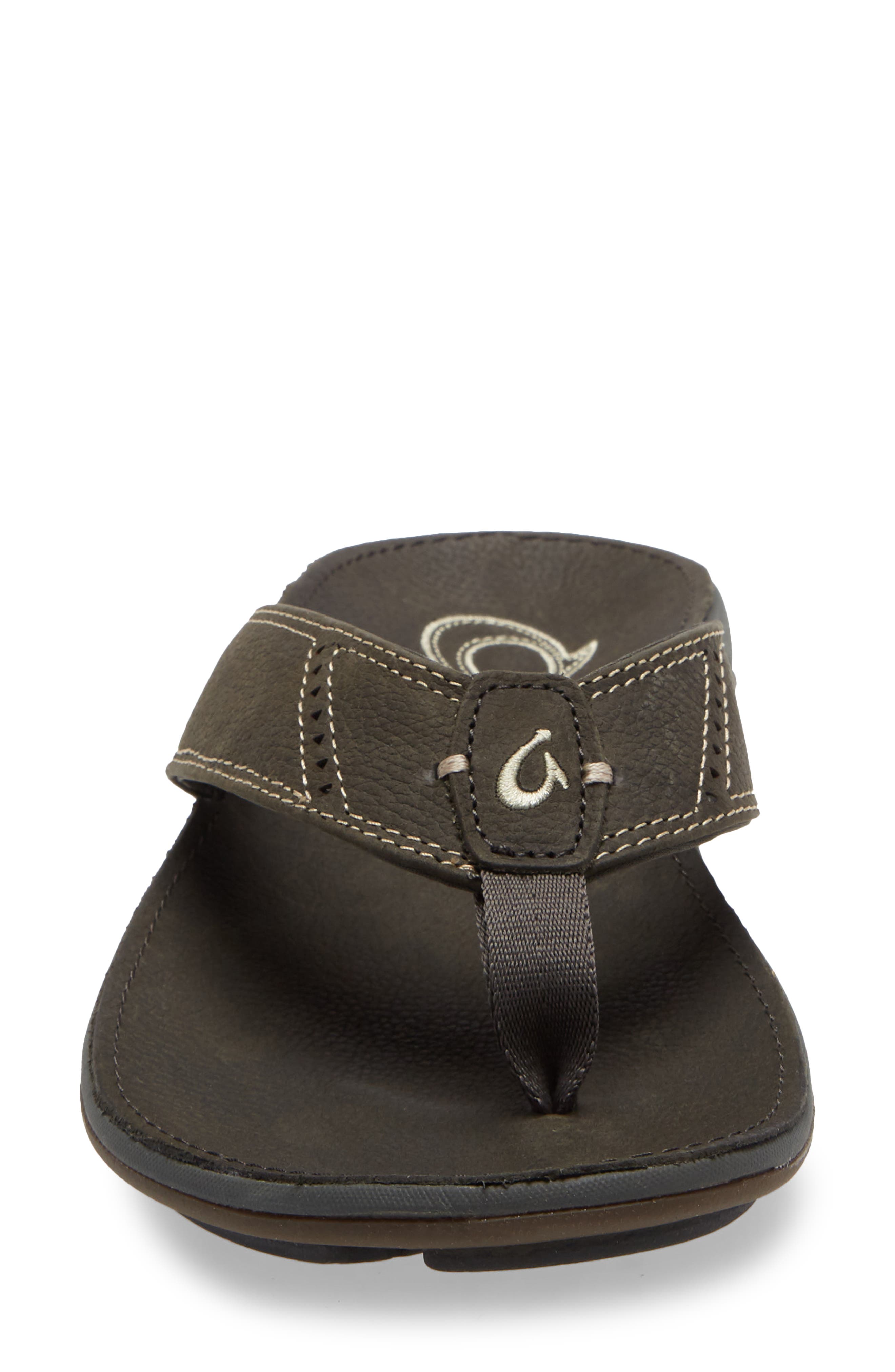 OluKai 'Nui' Leather Flip Flop, Alternate, color, 