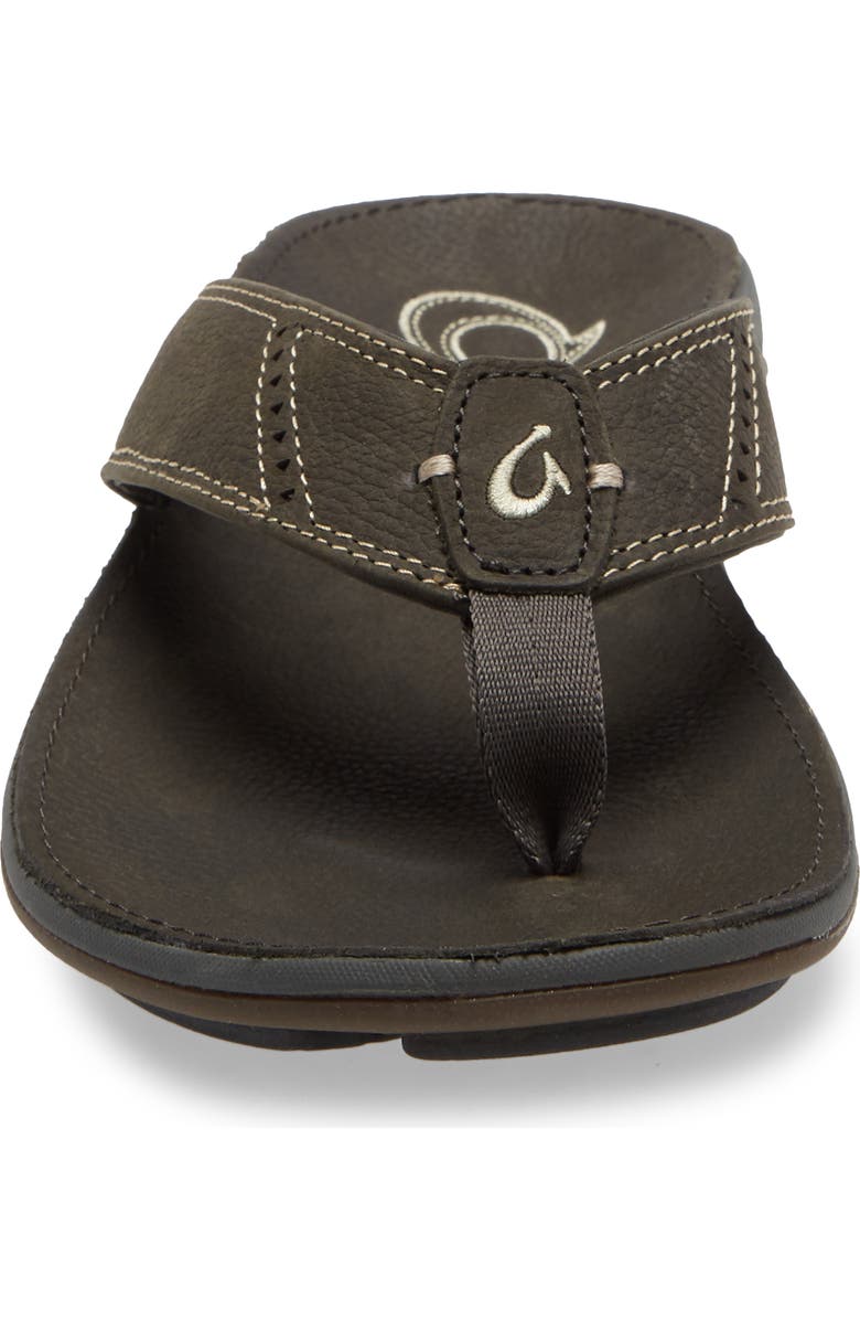 OluKai 'Nui' Leather Flip Flop, Alternate, color,
