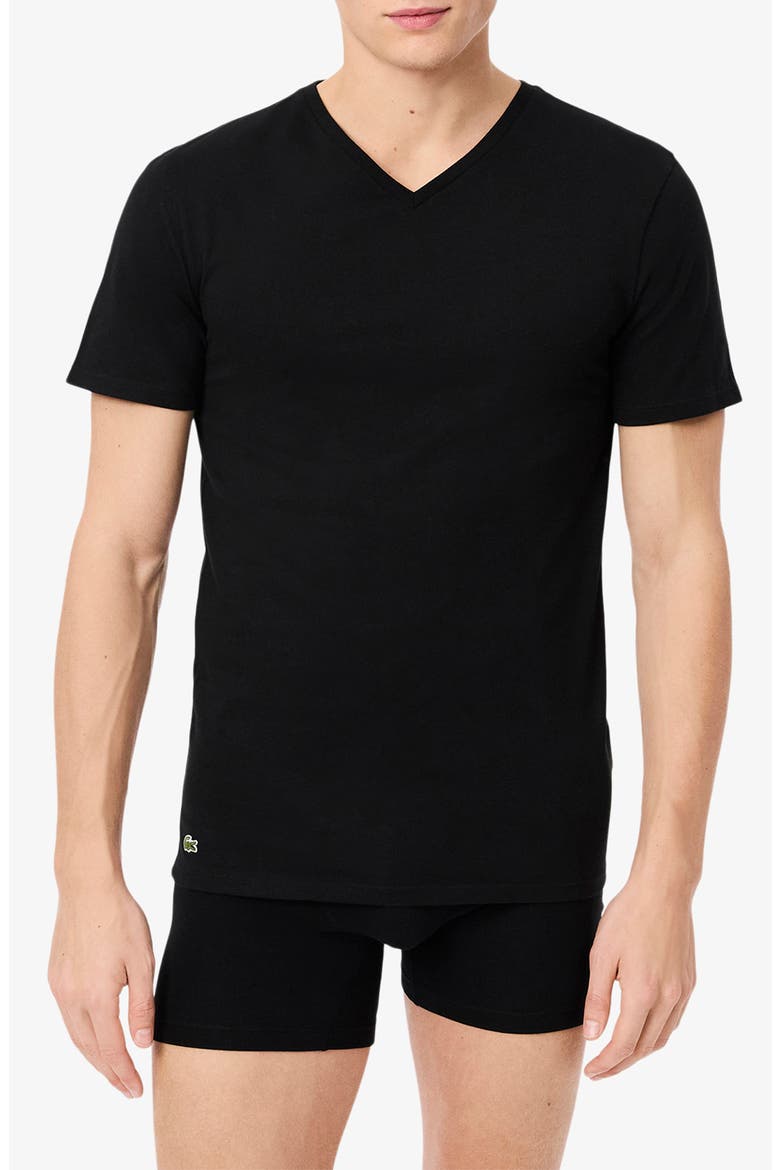 3-Pack Cotton V-Neck T-Shirts, Main, color, BLACK